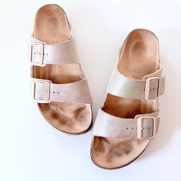Birkenstock Arizona Iridescent Light Rose Sandals - Picture 3 of 5